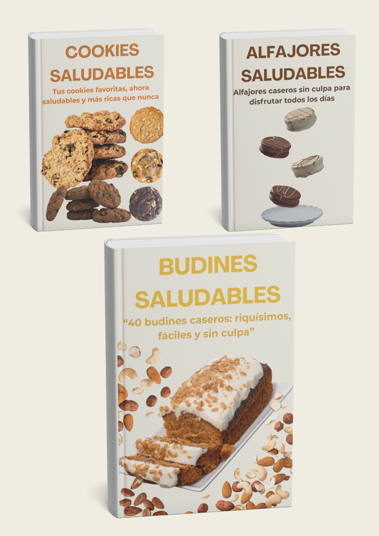 3X1 BUDINES SALUDABLES, COOKIES SALUDABLES Y ALFAJORES SALUDABLES